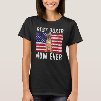 T-shirt Boxer Mom Usa American Flag Boxer Chien propriétai