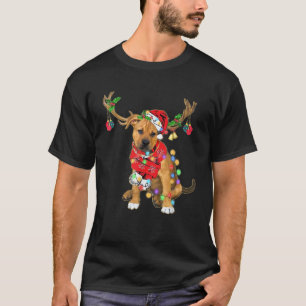 T-shirt Boxer Pitbull mix Gorgeous Reindeer Christmas Ligh