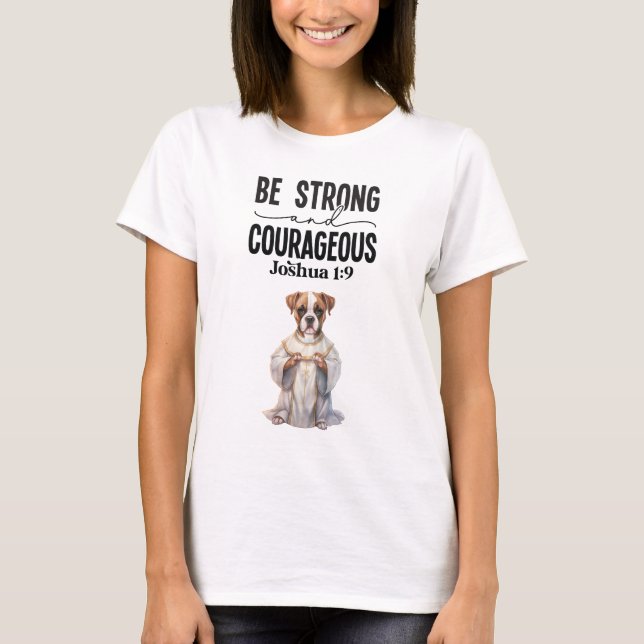 T-shirt Boxer Priest Soyez fort et courageux (Devant)