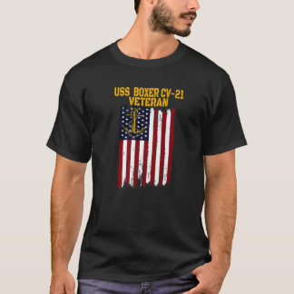 T-shirt Boxer USS CV-21 porte-avions Anciens Combattants D