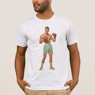 T-shirt Boxeur Vintage En Short Rayé