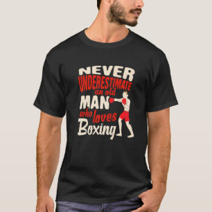 T-shirt Boxing Sport Vieux Homme Qui Aime Boxer