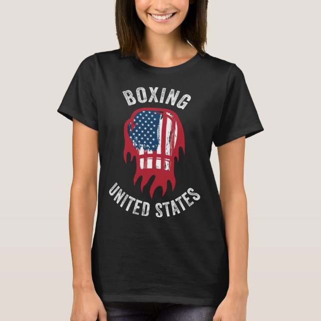 T-shirt Boxing USA Support the Team  USA Flag Boxer (Devant)