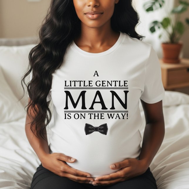 T-shirt Boy Baby Shower Little Gentleman On the Way Bowtie (Boy Baby Shower Little Gentleman On the Way Bowtie T-Shirt
)