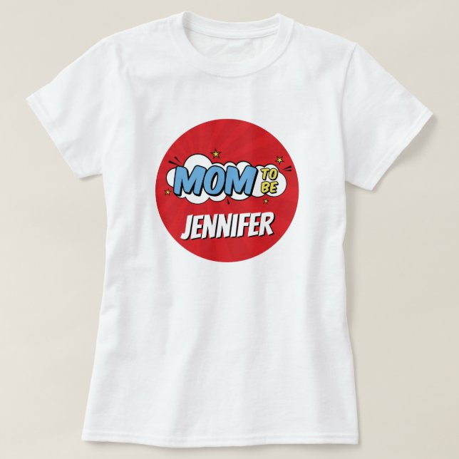 T-shirt Boy Comic Book Superhero Baby shower Maman (Design devant)