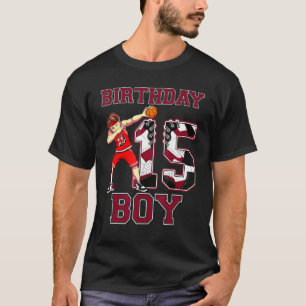 T-shirt Boy Dabbing Basketball 15th Birthday Love Baskets
