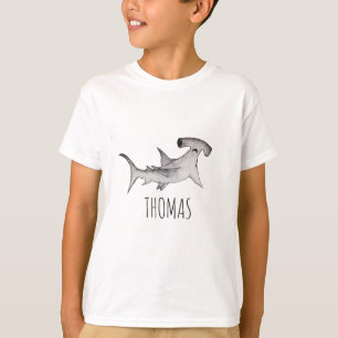 T-shirt Boy & Kids simple moderne Hammerhead Nom du requin