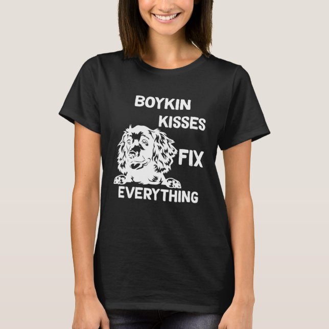 T-shirt Boykin Spaniel kisses fix everything  1 (Devant)