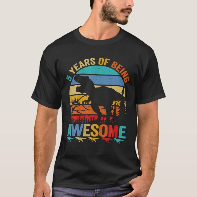 T-shirt Boys 5 Years Of Being Awesome 5 Years 5Th Birthday (Devant)
