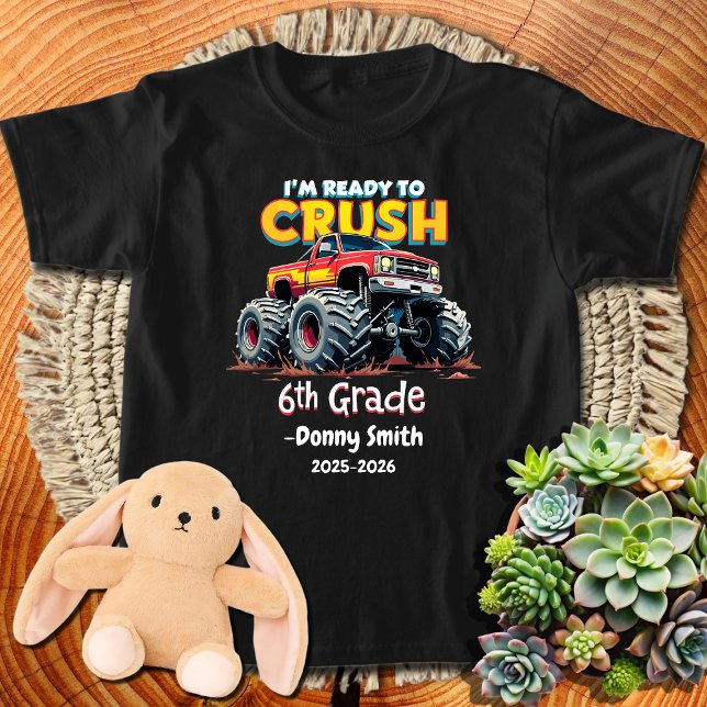 T-shirt Boys Crush 6e année Monster Camion Retour à l'écol (Créateur téléchargé)