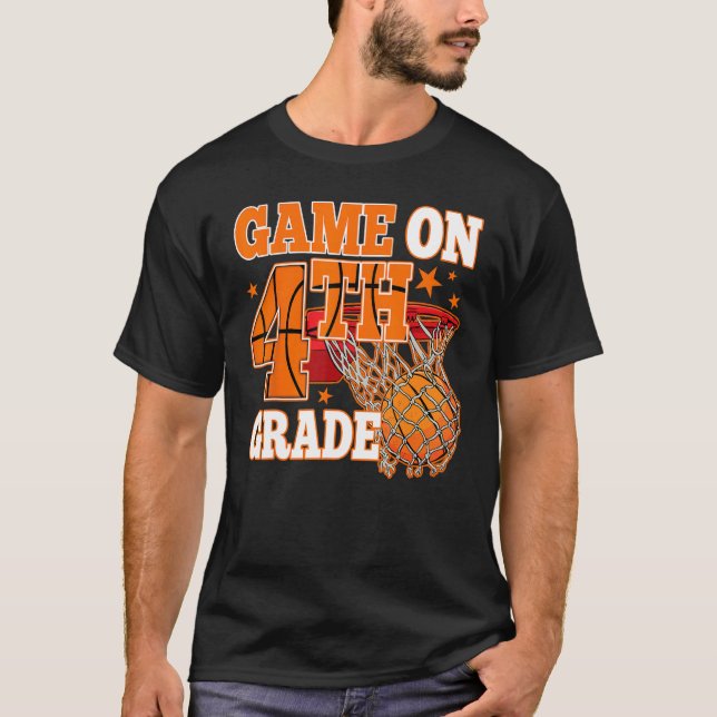 T-shirt Boys Game On 4th Grade Basketball Back To School T (Devant)