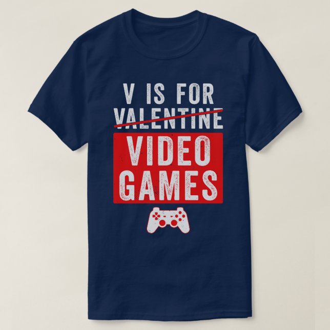 T-shirt Boys Valentines Day Design pour V est pour Video G (Design devant)