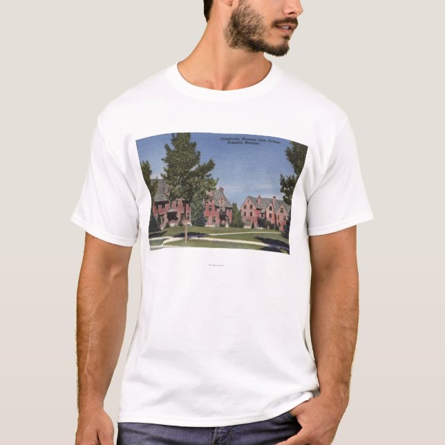 T-shirt Bozeman, Montana - dortoirs à l'état du Montana (Devant)