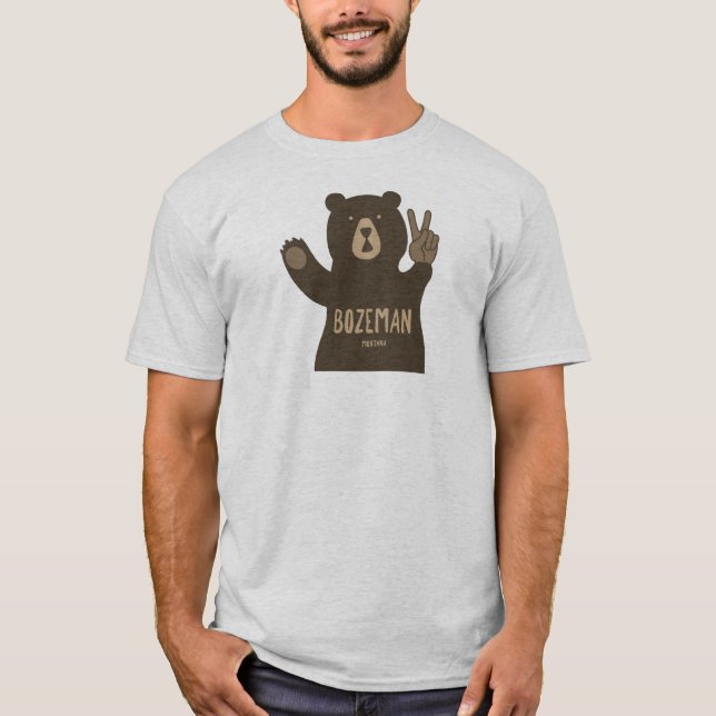 T-shirt Bozeman Montana Peace Bear (Devant)