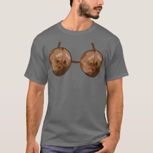 T-shirt Bra de noix de coco d'été Costume d'Halloween drôl
