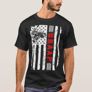 T-shirt Braap Vintage USA Drapeau Américain Quad Moto ATV