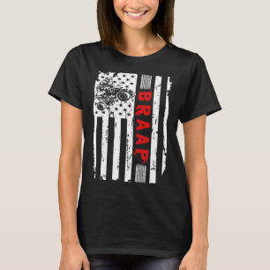 T-shirt Braap Vintage USA Drapeau Américain Quad Moto ATV