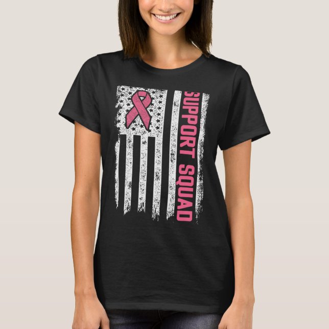 T-shirt Braille Cancer Shirts Support Squad Breast Cancer (Devant)