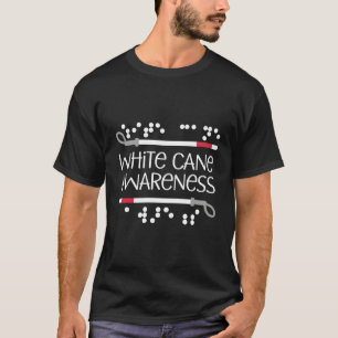 T-shirt Braille Visuel Canne blanche Sensibilisation Aveug