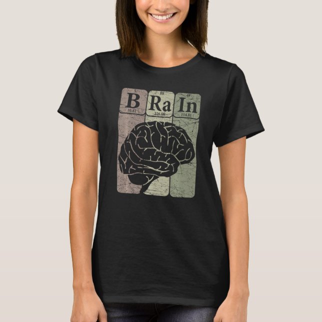 T-shirt Brain Periodic Table Elements Neurologist Retro Ne (Devant)
