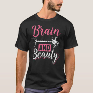 T-shirt Brains And Beauty Backprint Biology Teacher