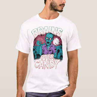 T-shirt Brains et éclaboussure de sang - Zombie effrayant