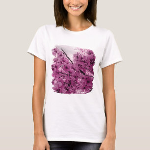T-shirt Branches de cerisier ornemental violet stylisé