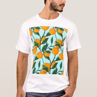 T-shirt Branches d'oranges, agrumes imprimé vintage.
