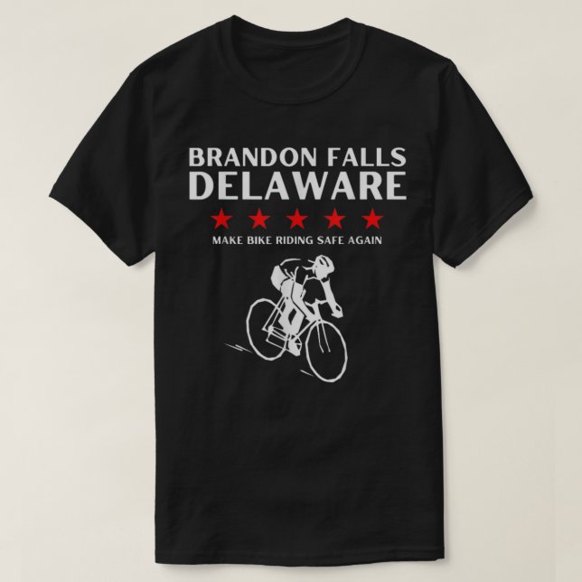 T-shirt Brandon Falls Delaware Funny Joe Biden Bike Crash (Design devant)