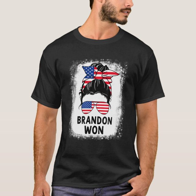 T-shirt Brandon remporte Messy Bun Femmes Laissons Bleache (Devant)