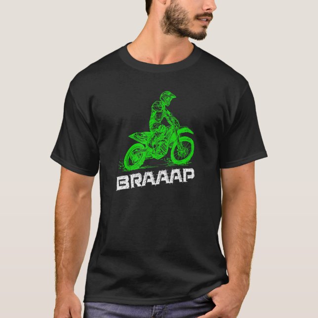 T-shirt Brap Braap 2 Stroc Envoyer Motocross Dirt Bike Gr (Devant)
