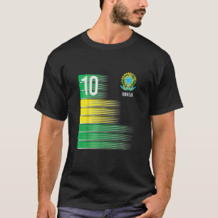 T-shirt Brasil Drapeau Numéro 10 Brésil Football