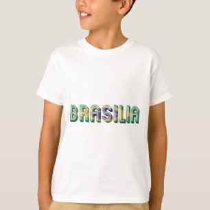 T-shirt Brasilia Brasil Brésil Typographie Couleurs Drape