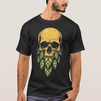 T-shirt Brasseur à barbe de crâne Hop Bière artisanale drô