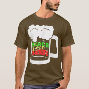 T-shirt Brasseur Brasseurs Boissons Bière Aimer Paix Aimer