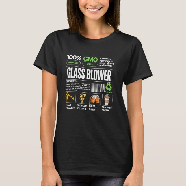 T-shirt Brasseur de verre Profession Définition d'emploi C (Devant)