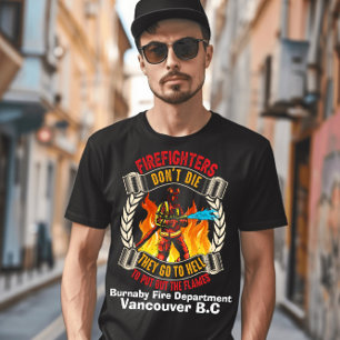 T-shirt Brave pompier combattant les flammes féroces au cr
