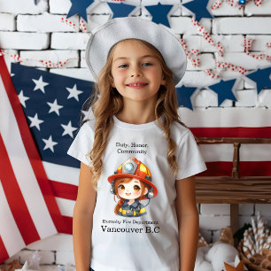 T-shirt Brave pompier fille en tenue brillante