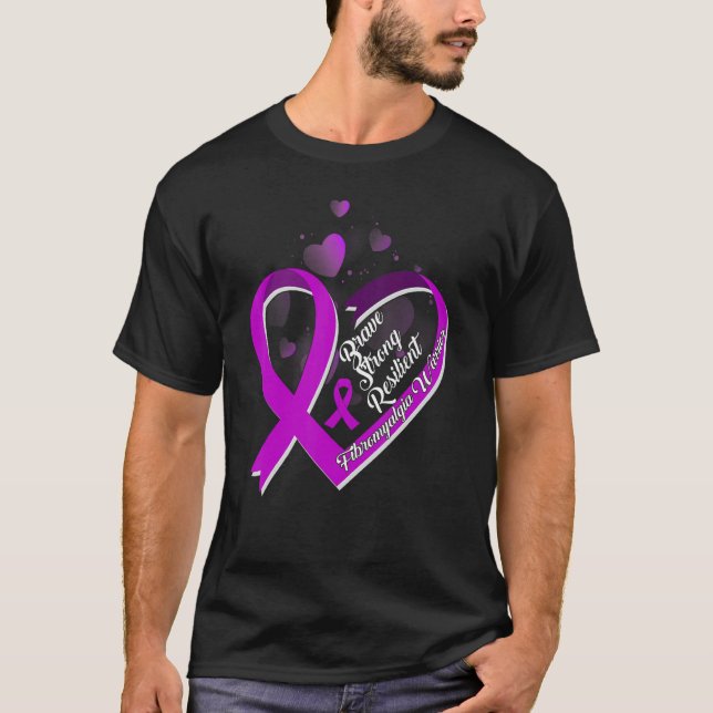 T-shirt Brave résistant résistant Fibromyalgie Guerrier (Devant)