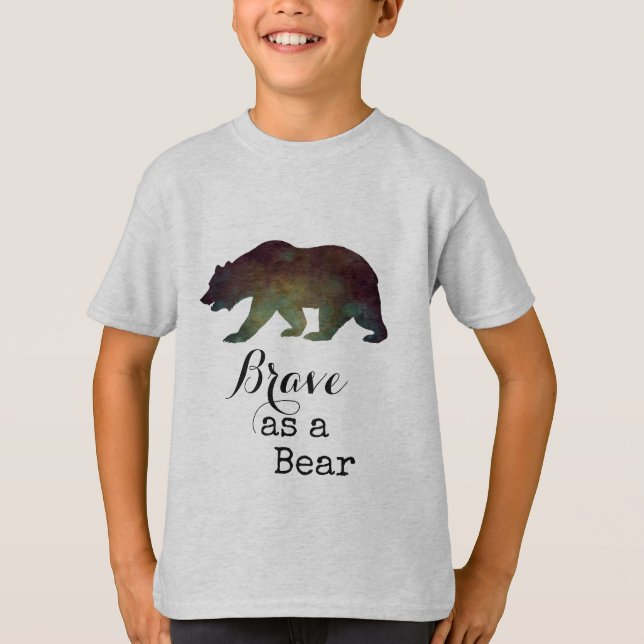 T-shirt Bravez comme typographie d'aquarelle d'ours (Devant)