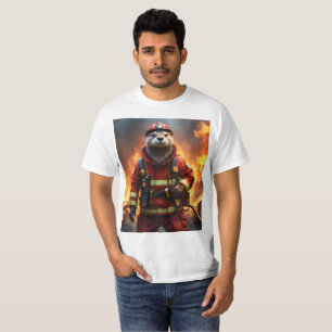 T-shirt **"Bravoure éclatante : Le pompier Otter"**