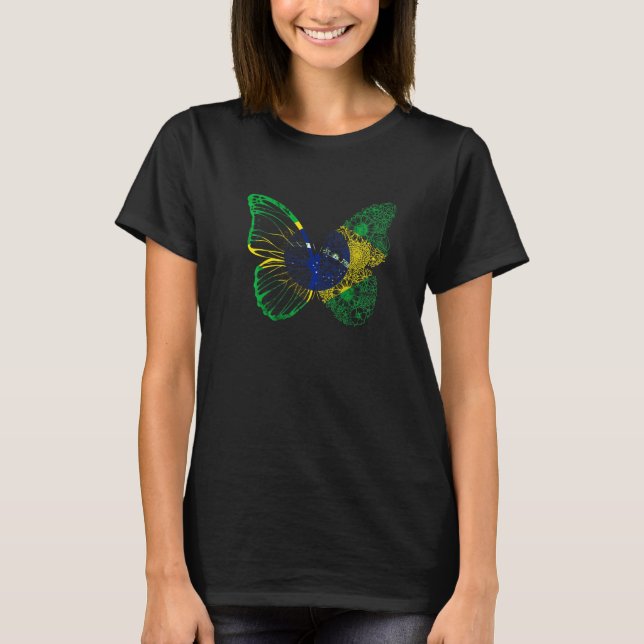 T-shirt Brazil Butterfly Brasilian Hope Brazil Flag Brazil (Devant)