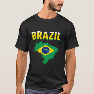T-shirt Brazil Country Outline For Brazilians And Brazil L