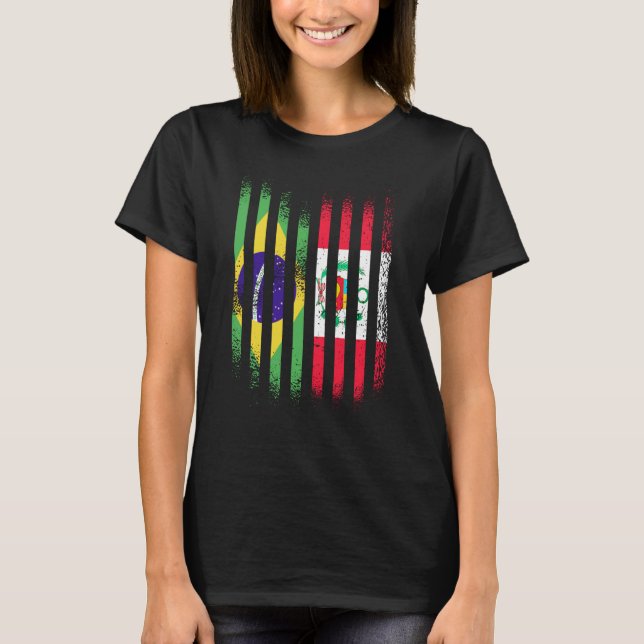 T-shirt Brazil Flag Peru Grown Country Flags Stripes (Devant)