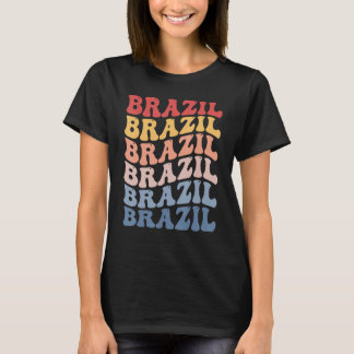 T-shirt Brazil Groovy Retro Brazilian
