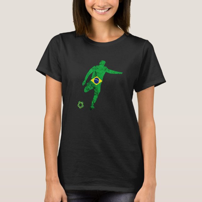 T-shirt Brazilian Flag Brasilian Brazilian Football Player (Devant)