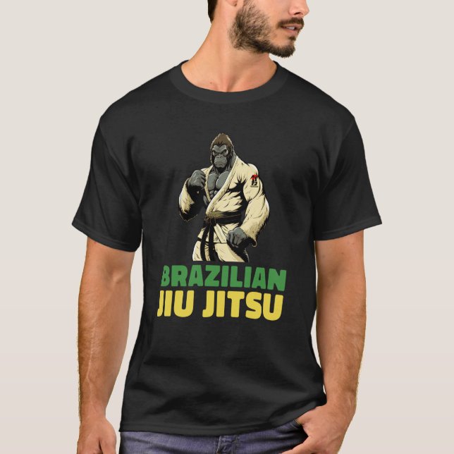 T-shirt Brazilian Jiu Jitsu and Grappling Gorilla  1 (Devant)