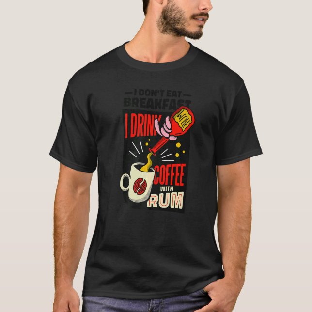 T-shirt Breakfast Quote Coffee  Nightdress Sleep (Devant)
