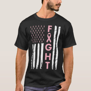 T-shirt Breast Cancer Awareness Pink Ribbon Mom Women Figh