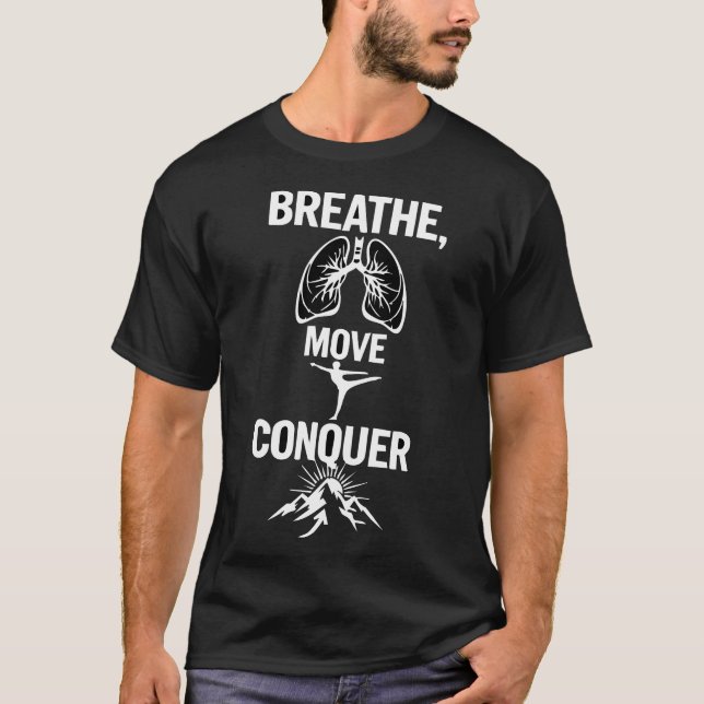 T-shirt Breathe Move Conquer - Minimalist Motivational Fit (Devant)